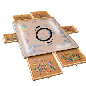 Gondola 2000 Piece Puzzle Board, Portable Puzzle Board with Drawers and Cover, Wooden Jigsaw Puzzle Tray - Adjustable Puzzle Boards, Lightweight Puzzle Table with 4 Drawers, Puzzle Accessories