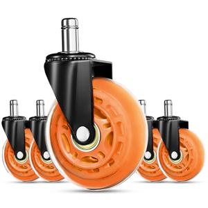 RidRed Gaming Chair Wheels - Heavy-Duty Office Chair Wheels - Replacement Rubber Casters- Universal Fit 3 Inch Chair Casters, Noise Free, Fits 98% Chair, for All Floor