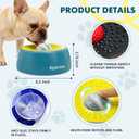 Slow Feeder Dog Bowls, Rolling Ball Dog Lick Bowl, Non-Slip Design, Interactive Dog Licking Toy & Dog Enrichment Toys, Dog Lick Ball Bowl for Wet Food, Yogurt, Bone Broth, Nutrient Solution (Blue)
