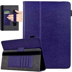 Universal 10 Inch Tablet Case, Universal 10.1 Inch Tablet Case, Elegant PU Leather Folio Stand Protective Cover for 9.5-10.5 Inch Tablet, Has Hand Strap, Card Slots, Pen Loop Holder, Purple