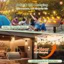 addlon 52(48+4) FT Solar String Lights Waterproof,Patio Lights Solar Powered with Remote & USB Port 16+1 LED Shatterproof Bulbs 3 Light Modes, Dimmable Solar Light for Camping Backyard Garden