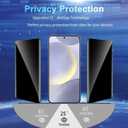 [2+2 Pack] Privacy Screen Protector Compatible with Galaxy S24 5G, 2 Tempered Glass Film with 2 Camera Lens Protectors, High Clarity, Anti-Spy Protection