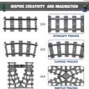 MANNIDOO Classic City Train Tracks, 54 Pieces Railroad Track with 32 Curved, 20 Straight and 2 Switch Train Tracks, Train Expansion Accessories Compatible with All Major Train Tracks