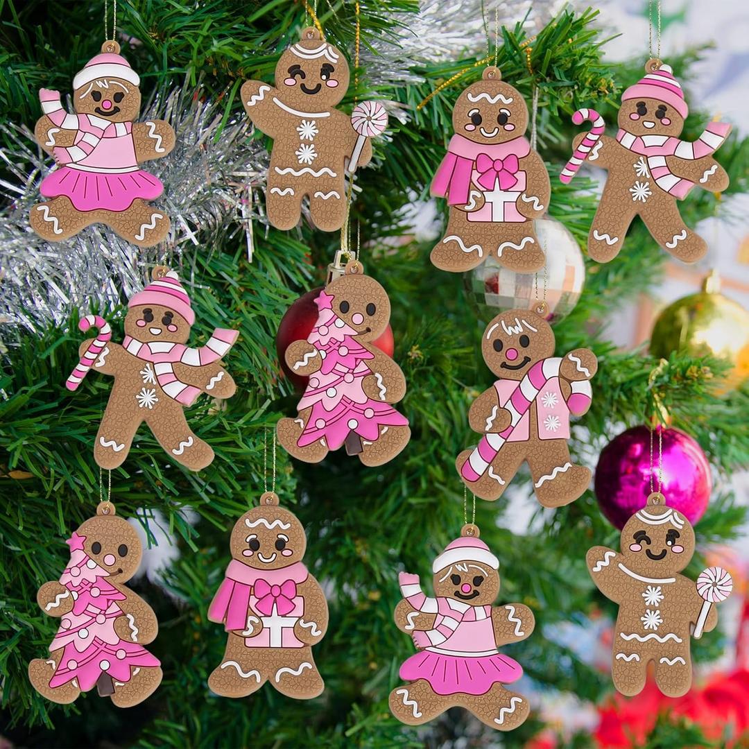 30pcs Christmas Gingerbread Man Ornaments for Christmas Tree Decorations