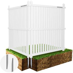 Air Conditioner Fence - 36" W x 45" H Trash Can Fence Panels, Easy Assembly Privacy Screen for Outside, Decorative for AC Units & Pool Equipment, White Vinyl 2 Panels (36"W X 45"H-2 Panels Vertical)