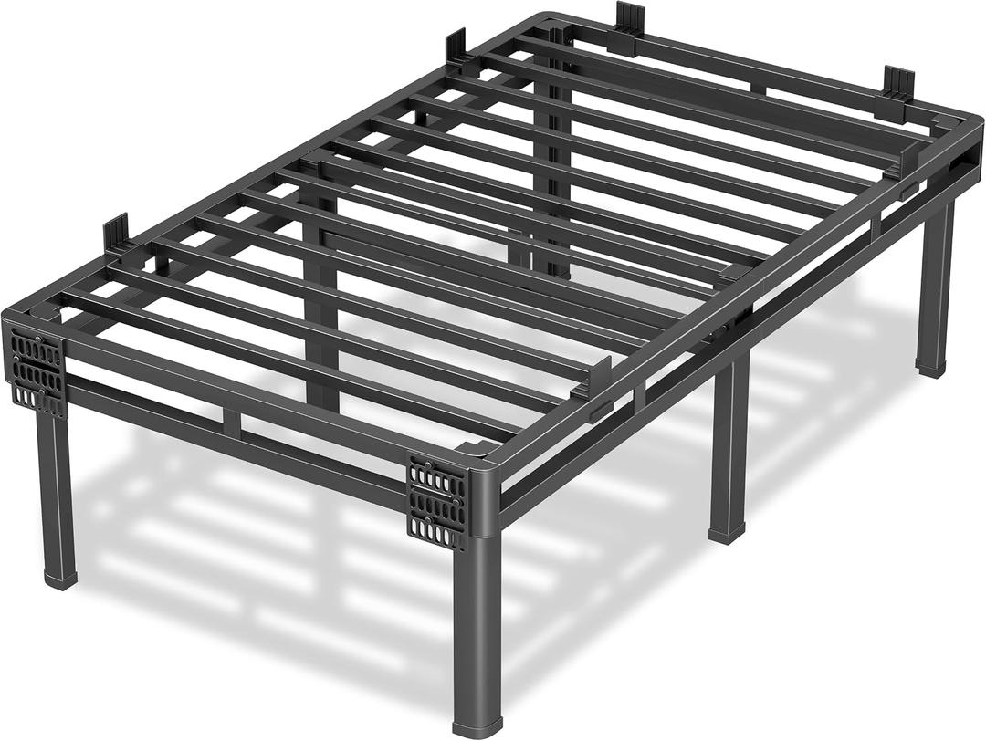Twin XL Bed Frame, 18 inch Metal Bed Frame & Box Spring 2 in 1 Design