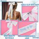 3 Pcs Blue Bride Gift Set White Canvas Tote Bag with Bow Bride to Be Hair Bow Something Blue Bridal Shower Favor Accessories for Wedding Bridesmaid Bachelorette Party Supply