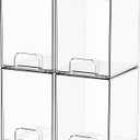 Yieach 7.6" H Baby Bottle Organizer for Cabinet,4 Pack BPA FREE Bottle Storage Organizer Baby,Clear Stackable Storage Drawers for Makeup,Skincare,Beauty Products Bathroom Closet Organizers and Storage
