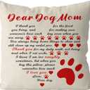 2 x GAGEC Dog Mom Gifts Pillow Covers 18x18 Inch Dear Dog Mom Pillowcase Dog Lover Gifts Farmhouse Throw Pillows Indoor Couch Cushion Case for Home Sofa Decorations