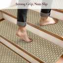 Stair Treads for Wooden Steps Non-Slip Machine Washable Carpet Stair Treads 8"X30" Soft Indoor Stair Rug Runner for Kids Elders and Pets, 100% Polyester, TPE Backing, 4pcs, Beige