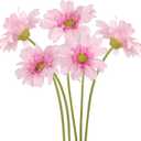 Pink Gerbera Daisy Artificial Flowers  5PCS Real Touch Artificial Daisies with Long Stems, 26.7" Daisy Flowers Artificial for Centerpieces, Baby Showers, Wedding or Bedroom Dcor