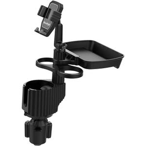 Car Cup Holder Tray - Adjustable Car Cup Holder Phone Mount with Food Tray 5 in 1 Swivel Expander for All Purpose, Automotive Extender Accessories Gifts for Auto Trucker Road Trip