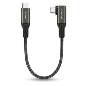 aceyoon 240W 0.65ft USB-C to USB-C Cable, QC 4.0 Fast Charging & Data Sync, Nylon Braided, Compatible with MacBook, iPad, Switch, Samsung Galaxy, Pixel