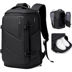 30L Travel Backpack for Men, Flight Approved Carry on Backpack Fits 17 inch Laptop, Water-resistant Large Luggage Weekender Bag Daypack for Traveling, Sports, Business, Black