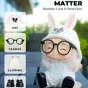4pcs Dolls Outfit Set, Hat & Overalls for 17 cm Doll Clothes Accessories Suit, Stylish Clothes for Doll, Cute Outfits for Dress up Unique Style with Premium Fabric, White