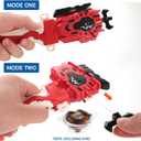 2 Pack String Launchers and Grips, Battling Burst Launcher, Left/Right Spin, Only Compatible with Burst, Two Launch Modes Gyros(Black+Red)