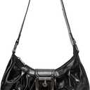 Y2K Trendy Purse for Women, Leather Buckle Punk Hobo Clutch Purses Bags for Ladies Top Handle Shoulder Bag
