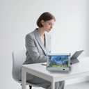 Aquarium Night Light with Rotating Castle Scene - Moving Picture Projection, White Mood Light for Bedroom/Office Decor, Unique Gift Idea