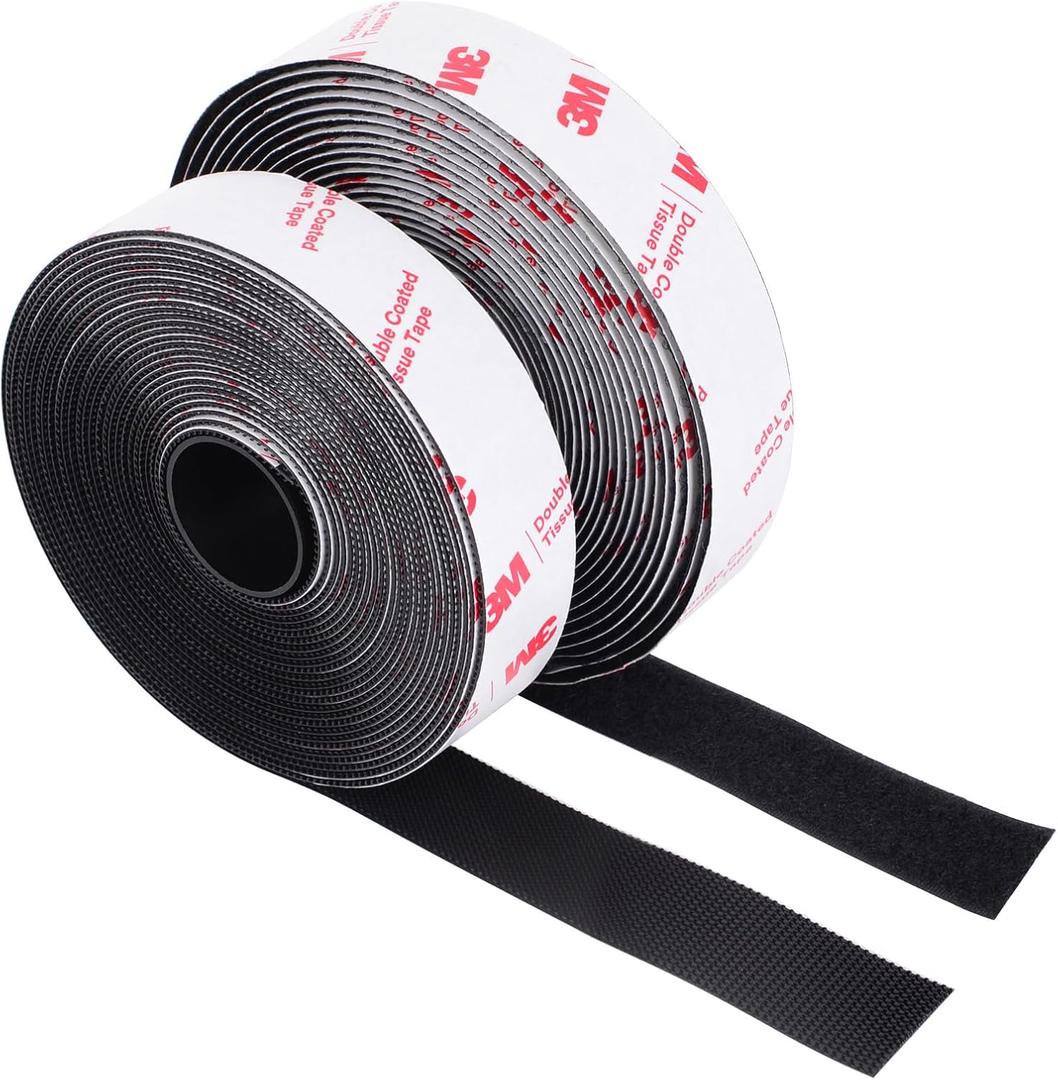 Hook and Loop Tape 1in x 20ft, Heavy Duty Adhesion Strip, Self Adhesive Interlocking Tape, Back Adhesive Mounting Strips, Reclosable Sticky Back Interlocking Nylon Picture Hanging Strips