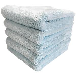The House of Rags Freebird 600 Edgeless Microfiber Towels, for Quick Detailers, Waterless Wash, Spray Waxes for Touch Ups, 70/30 Premium Korean Microfiber,16x16 inches, 600 GSM, Light Blue, (5 Pack)