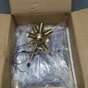 Phaosio Modern Sputnik Chandelier Ceiling Light Fixtures, 6Lights 22” Mid Century Industrial Metal Semi Flush Mount for Dining Room, Bedroom, Living Room Brushed Gold