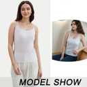 Camisole Tops for Women Built in Bra Soft Modal (White, S)