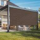VICLLAX 90% Shade Fabric Sun Shade Cloth with Reinforced Grommets & D-Ring Eyelets for Outdoor Patio Garden Pergola Cover Canopy 8x8 FT, Mocha