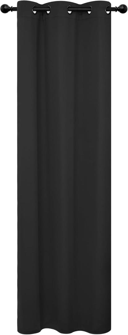 Deconovo 100% Blackout Curtains  Noise Reducing, Thermal Insulated Drapes  Grommet Room Darkening Window Panels  Light Blocking & Privacy Protection (Black, 42x84 Inch, 1 Panel)