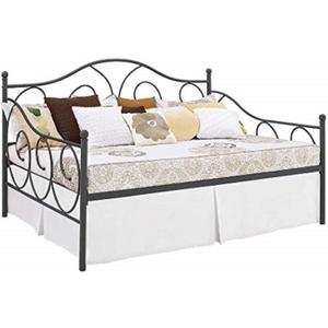 Pleated Bed Skirt with Split Corners for Daybeds - Three Side Coverage - Made with Brushed Microfiber, (Twin Size, White Solid)/14 Inch Drop