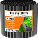 MTART Metal Garden Edging for Landscaping, Sturdy Corrugated Edging Border for DIY Flower Bed, Lawn and Landscape Edging (Black, 8"20Ft)