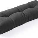 SUNROX LokGrip Non Slip Tufted Memory Foam Bench Cushion, FadeShield Water Resistant Durable Thicken Outdoor/Indoor Bench Seat Pads 36x14x4 inch, Midnight