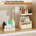 StorBin 3 Drawers Bathroom Counter Organizer - 5 Tier Makeup Organizer, Versatile Perfume Organizer, Ideal for Bathroom Storage, Vanity, Large Skincare, Perfume, Present, Cream White