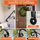 Yahpetes Handrails 1-2 Steps Porch Handrails Wrought Iron Handrail Grab Rail Single Post Railing 22.8"X 14.4" Black Stair Railing Bracket Metal Art Wall Mount Rail for Outdoor Step MLFS25