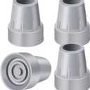 Crutch Tips 7/8 Inch Upgrade Heavy Duty Rubber Crutch Accessories Replacement Rubber Cane Tips, 4-Pack (Grey-4 Pcs)