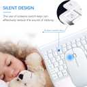 TopMate Wireless Keyboard and Mouse Ultra Slim Combo, 2.4G Silent Compact USB 2400DPI Mouse and Scissor Switch Keyboard Set with Cover, Batteries Included, for PC/Laptop/Windows/Mac - White