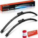 A-Premium 28" + 24" Windshield Wiper Blades with Wear Indicator & Towel