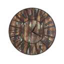 Deco 79 Wooden Decorative Wall Clock Wall Clock for Home with Black Accents, Wall Clock for Room 36" x 2" x 36", Brown
