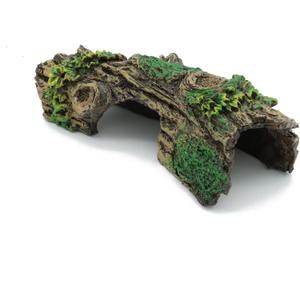JIH Aquarium Decorations Resin Hollow Tree Trunk Ornament, Bettas House Cave Wood House Decor for Fish Tank (HS-SP207)