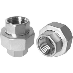304 Stainless Steel Union 3/4" NPT Female Thread Cast Pipe FittingPack of 2)