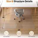 Clear Office Chair Mat for Hardwood Floors, Heavy Duty Protector | 48" x 60" Plastic Floor Mat for Rolling Desk Chairs, Home Office, Gaming Room, Tile and Laminate Floors