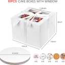 VGOODALL 10 Pack Cake Boxes, 10x10x8 Inches Cake Containers with Window, White Bakery Boxes with Lids for Birthday Party Wedding