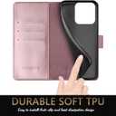 SUANPOT Compatible with G Stylus 5G 2025 Wallet case with RFID Blocking Credit Card Holder,Flip Book PU Leather Protective Cover Women Men for Stylus 5G 2025 Phone case Rose Gold