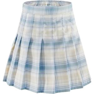 Skirts for Girls Pleated Skirt A-line Tennis Outfits High Waisted School Uniform Skirts with Shorts (Blue)