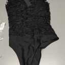 RARITYUS Women Sexy Lace Bodysuit Jumpsuit See Through Mesh Sleeveless/Long Sleeve Tops Swimsuit for Party Outfit (Black, M)