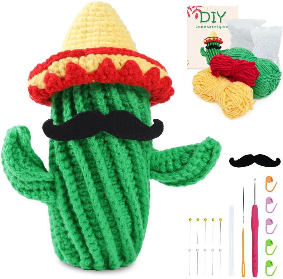 VOCHIC Crochet Kit for Beginners Starter Crochet Mexican Style Cacti Cactus Plant Knitting Kit with Step-by-Step Video Tutorials for Adults Kids VOCHIC Crochet Kit for Beginners Starter Crochet Mexican Style Cacti Cactus Plant Knitting Kit with Step-by-Step Video Tutorials for Adults Kids