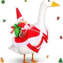 Dansydaisy Christmas Santa Goose Outfit for 17"/23" High Cement Plastic Lawn Porch Santa Claus Riding Goose Clothes Cosplay(Large)