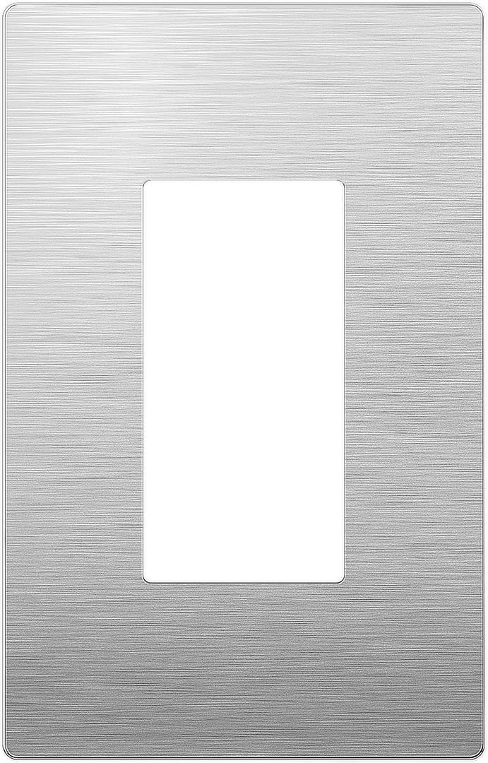 LIDER Decorator Metal Wall Plate, Temperature and Impact Resistant, 430 Stainless Steel, Screwless Cover, Modern Decoration Upgrade, Mid-Size 1-Gang 4.88" x 3.11", Stainless Steel, LSMWP-31M-SS