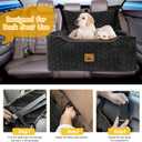 Dog Car Seat for Medium/Large Dogs, Washable Dog Booster Seat Under 60 lbs or 2 Small Dogs, Multi-Functional Pet Car Seat with Thick Cushion, 2 Safety Leashes (Black)