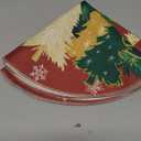 Artoid Mode Xmas Trees Snowflakes Red Round Christmas Placemats Set of 4, 14 Inch Seasonal Winter Place Mats for Gift Party Dining Table