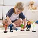 6 Piece Cartoon Animal Figures Toys Set, City Adventure Themed Mini Action Figures Collection, Cute Cartoon-Style Animal Characters, for Party Supplies, Birthday Gifts for Boys & Girls